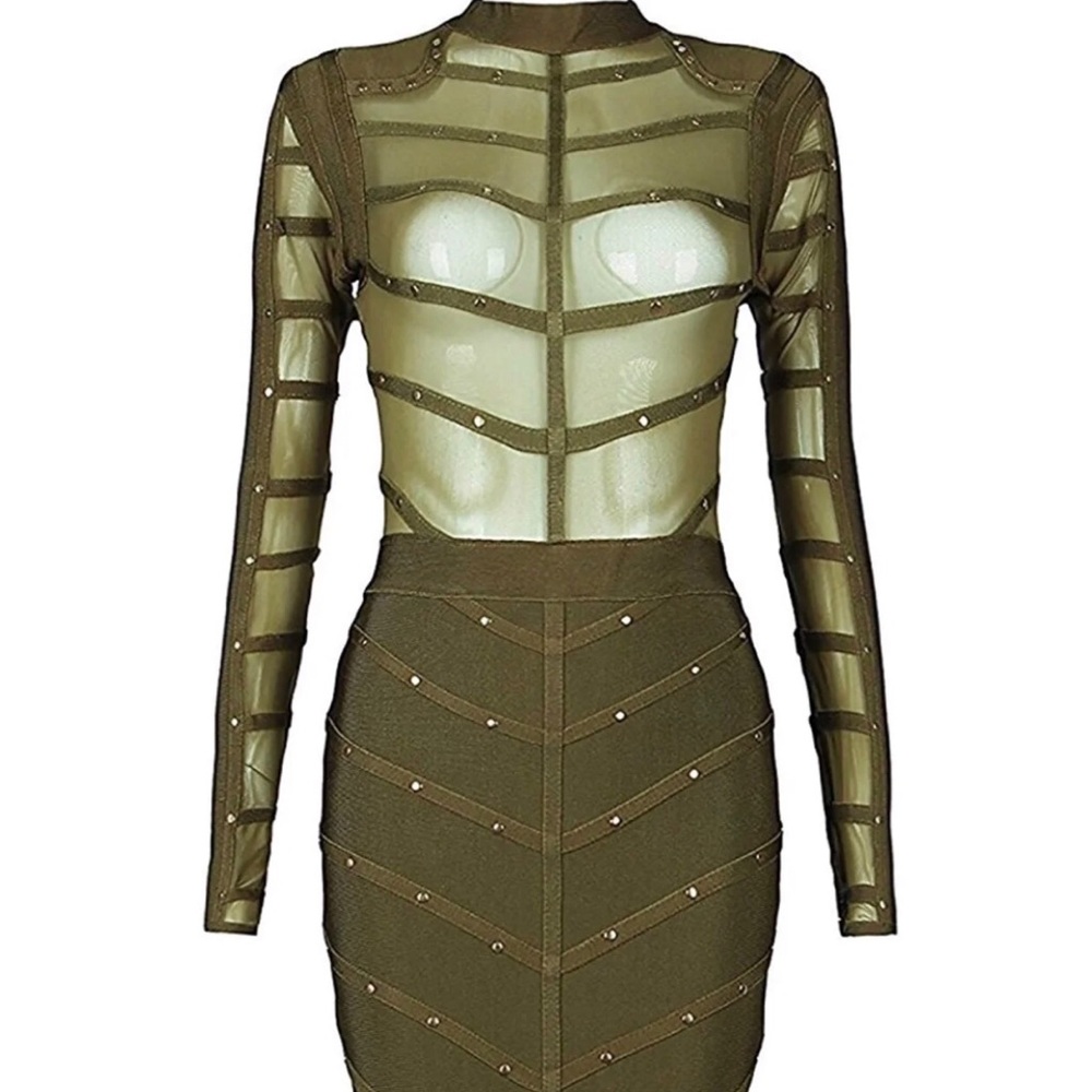 Olive bandage dress